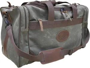 Waxed Cotton Canvas Leather Duffle Bag made in the USA - Olive Green