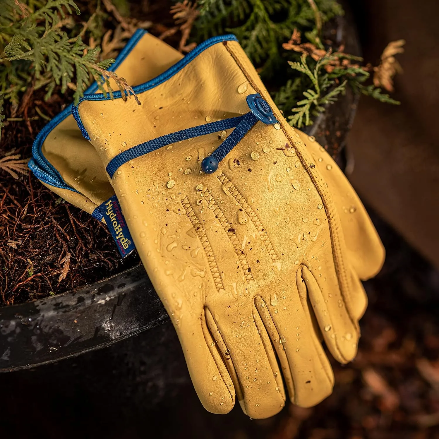 Wells Lamont Men’s Adjustable HydraHyde Full Leather Work Gloves | Water-Resistant | Extra Large (1164XL)