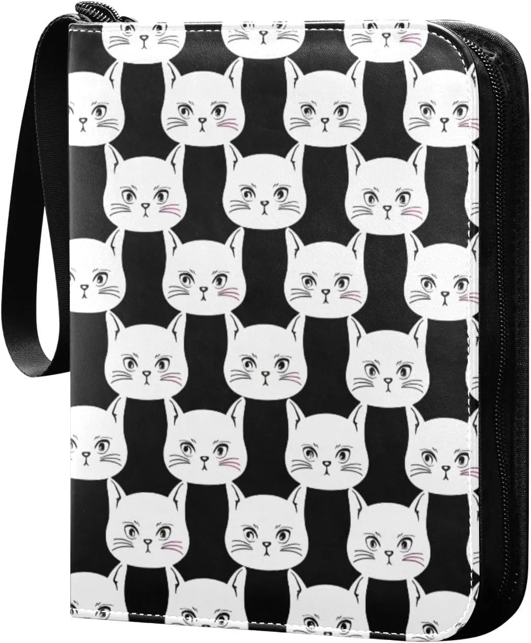 White Cat Card Binder 4 Pockets, 400 Pockets Trading Card Binder Removable Card Albums Card Holder for Games, Sports, Football, Baseball Cards