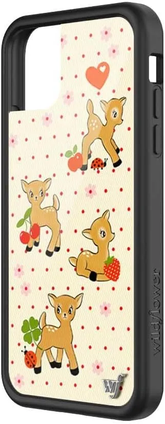 Wildflower Cases - Oh Deer, Compatible with Apple iPhone 11 | Animals Fruit Floral Dainty Aesthetic Cute Trendy - Protective Black Bumper, 4ft Drop Test Certified, Women Owned Small Business
