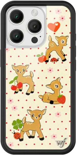 Wildflower Cases - Oh Deer, Compatible with Apple iPhone 16 Pro | Animals Fruit Floral Dainty Aesthetic Cute Trendy - Protective Black Bumper, 4ft Drop Test Certified, Women Owned Small Business