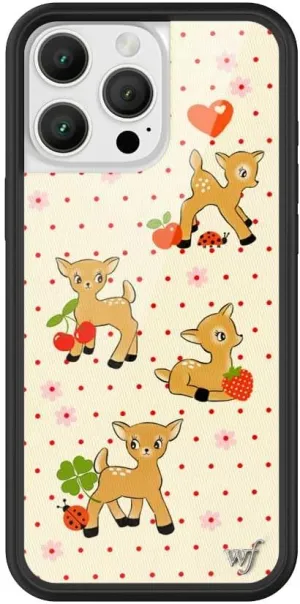 Wildflower Cases - Oh Deer, Compatible with Apple iPhone 16 Pro Max | Animals Fruit Floral Dainty Aesthetic Cute Trendy - Protective Black Bumper, 4ft Drop Test Certified, Women Owned Small Business