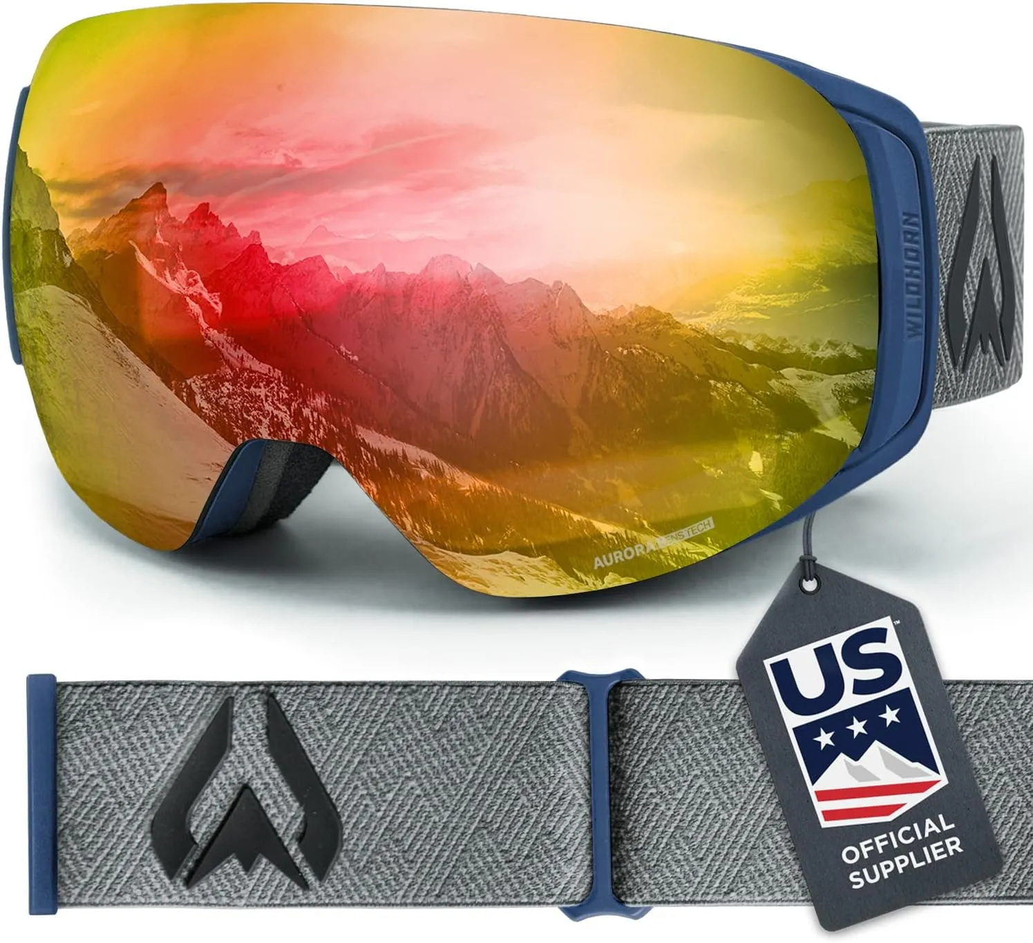 Wildhorn Roca Ski Goggles Men Women, ski goggles kid.Anti-Fog/Scratch 100% UV-Magnetic Lens-Snowboard Snow Goggles Men Women Adult