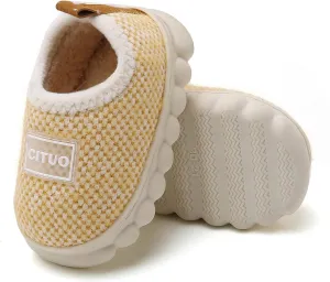 WILLFUN Unisex-Child Fleece Slippers Boys Girls Warm Winter Indoor/Outdoor Shoes for Little Kids