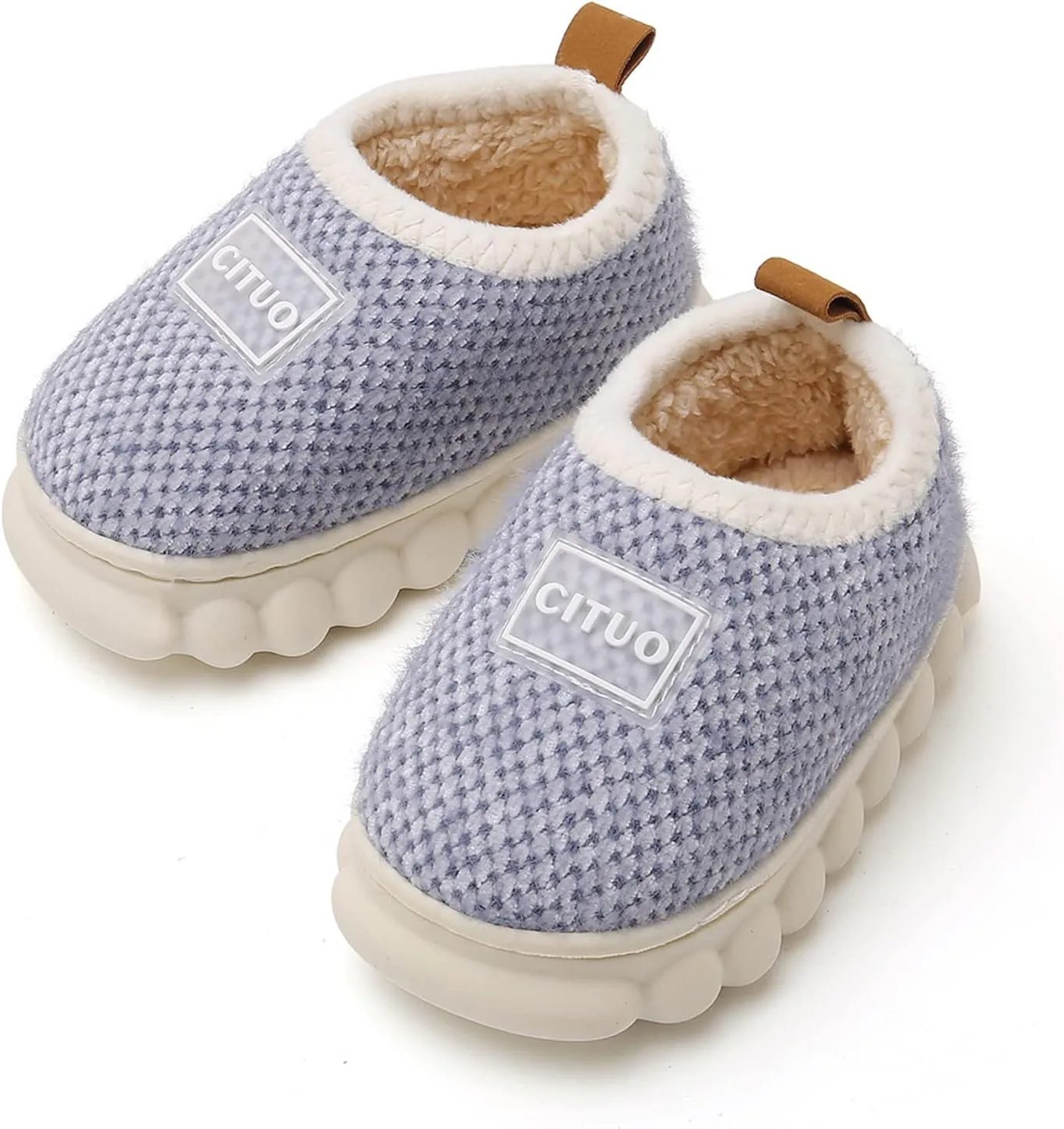 WILLFUN Unisex-Child Fleece Slippers Boys Girls Warm Winter Indoor/Outdoor Shoes for Little Kids