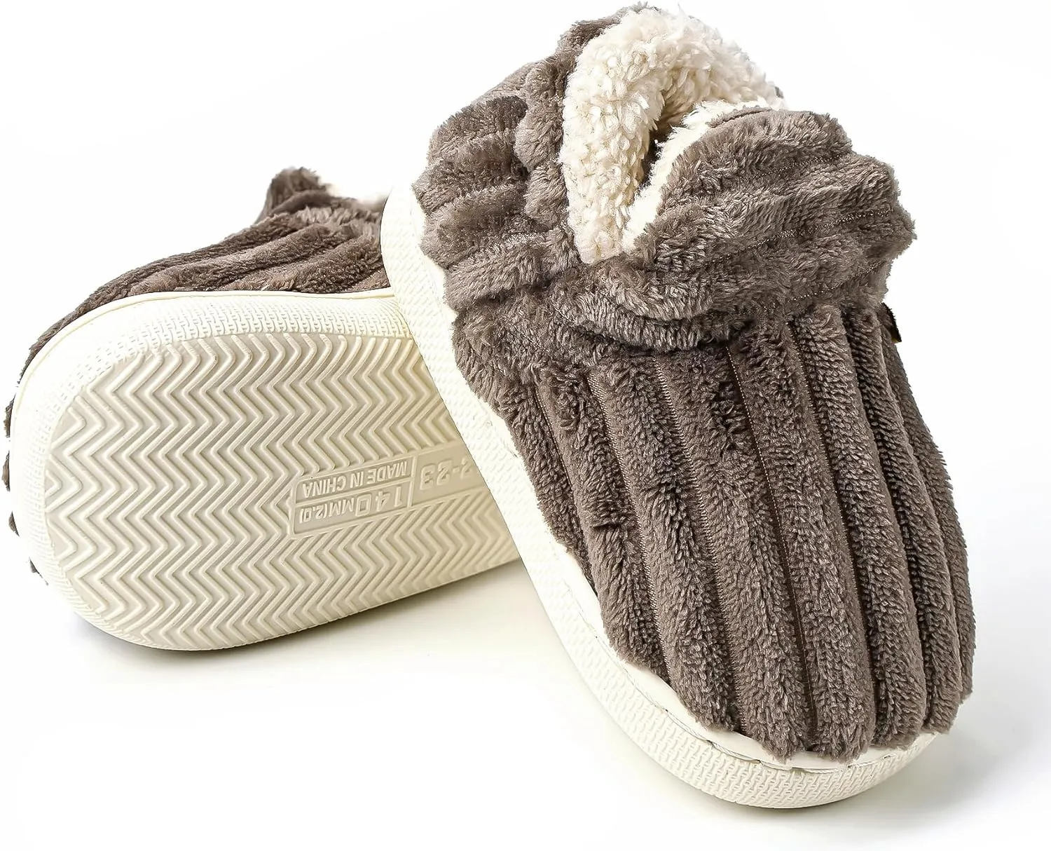 WILLFUN Unisex-Child Fleece Slippers Boys Girls Warm Winter Indoor/Outdoor Shoes for Little Kids