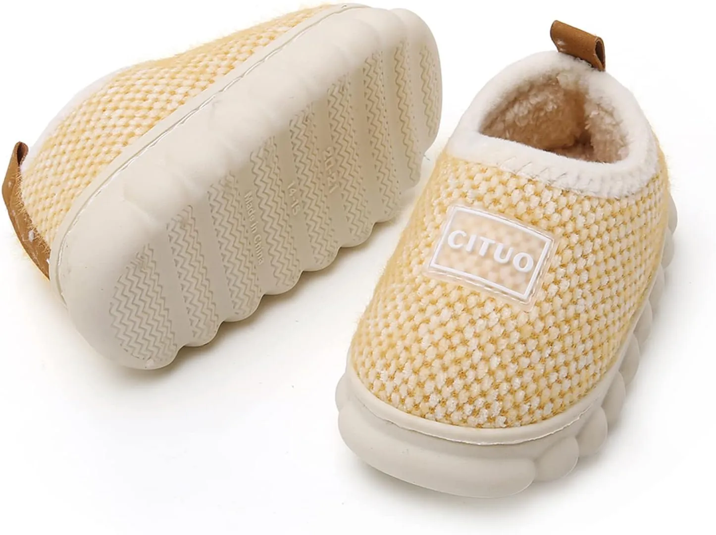 WILLFUN Unisex-Child Fleece Slippers Boys Girls Warm Winter Indoor/Outdoor Shoes for Little Kids