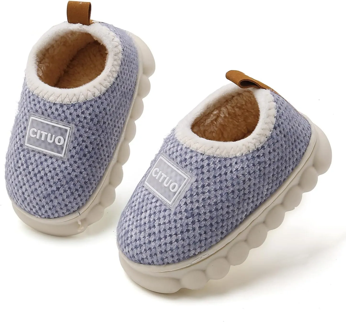 WILLFUN Unisex-Child Fleece Slippers Boys Girls Warm Winter Indoor/Outdoor Shoes for Little Kids