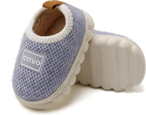 WILLFUN Unisex-Child Fleece Slippers Boys Girls Warm Winter Indoor/Outdoor Shoes for Little Kids