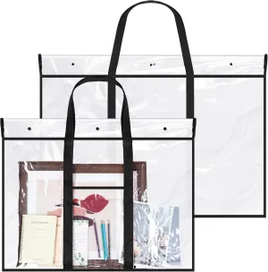 Windyun 2 Pcs Large Poster Storage Bag 48 x 36 Inches 31.5 x 25.5 Inches Bulletin Board Holder Classroom Organization and Storage Poster Container Art Portfolio Case(Black)