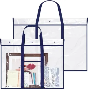 Windyun 2 Pcs Large Poster Storage Bag 48 x 36 Inches 31.5 x 25.5 Inches Bulletin Board Holder Classroom Organization and Storage Poster Container Art Portfolio Case(Blue)