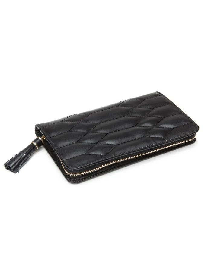 WOLF Caroline Jewelry Portfolio - Black - Quilted Leather - LusterLoc Lining