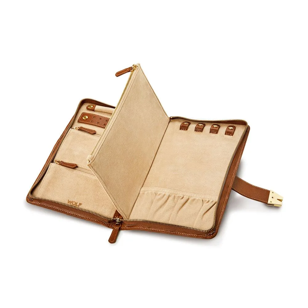 Wolf Cassandra Cognac Portfolio Jewellery Holder