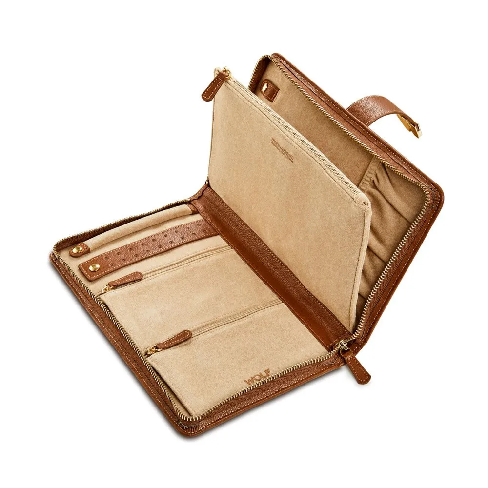 Wolf Cassandra Cognac Portfolio Jewellery Holder