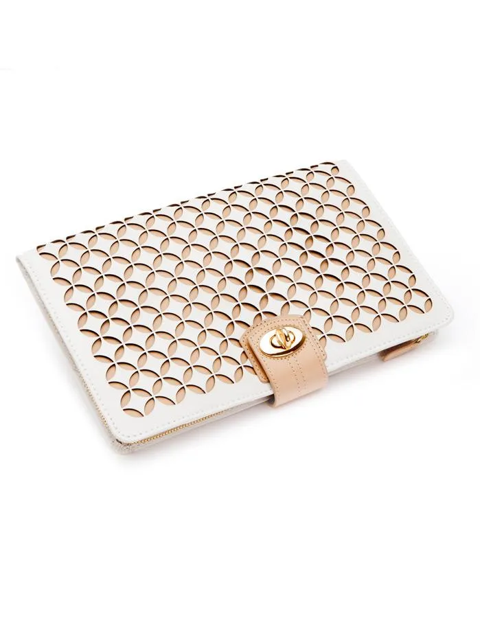 WOLF Chloé Jewelry Portfolio - White Patterned Leather - LusterLoc