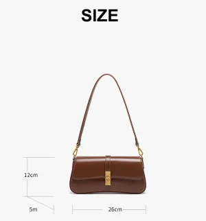 Women Shoulder Bags, Cowhide Leather Stick Bag, Fashionable Armpit Bag, Versatile Single Shoulder Crossbody Bag