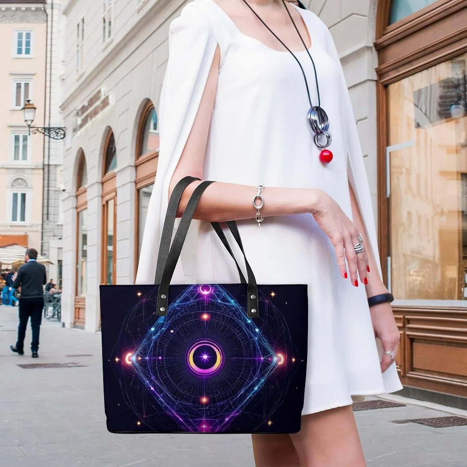 Women's Leather Handbag Commuter Bag Large Work Tote Bag With Zipper