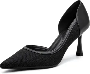 Women's Pointed Toe Kitten Heel Pumps - 2.9 Inch Low Closed Toe Dress Shoes for Wedding, Party, Comfortable Work Pumps