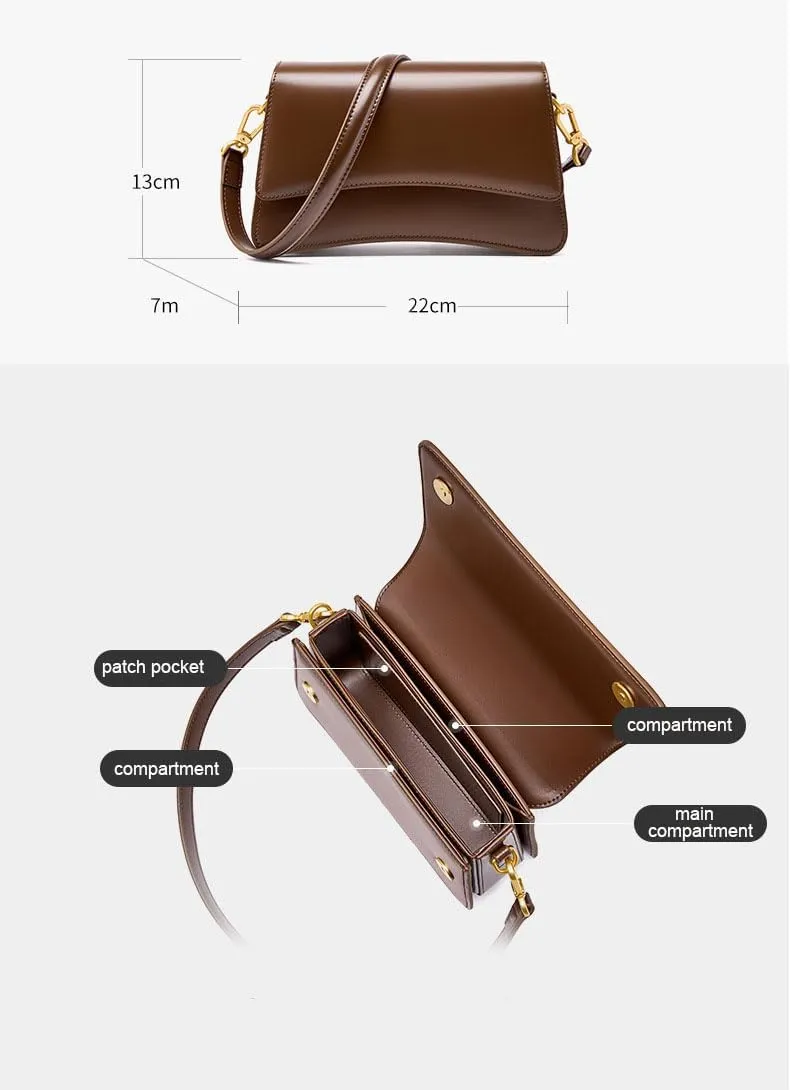 Women's Shoulder Bag Handbag Cowhide Medium Purse Genuine Leather Women's Bag