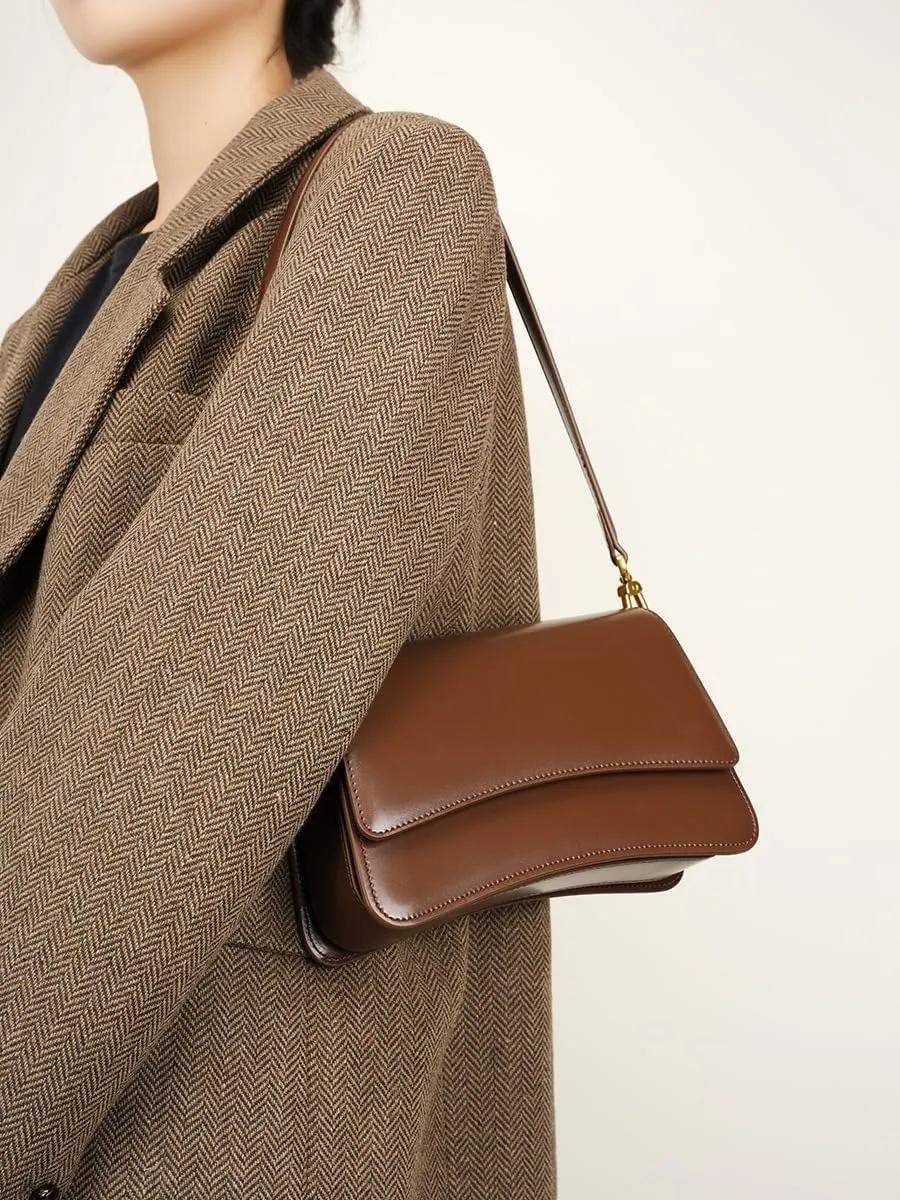 Women's Shoulder Bag Handbag Cowhide Medium Purse Genuine Leather Women's Bag