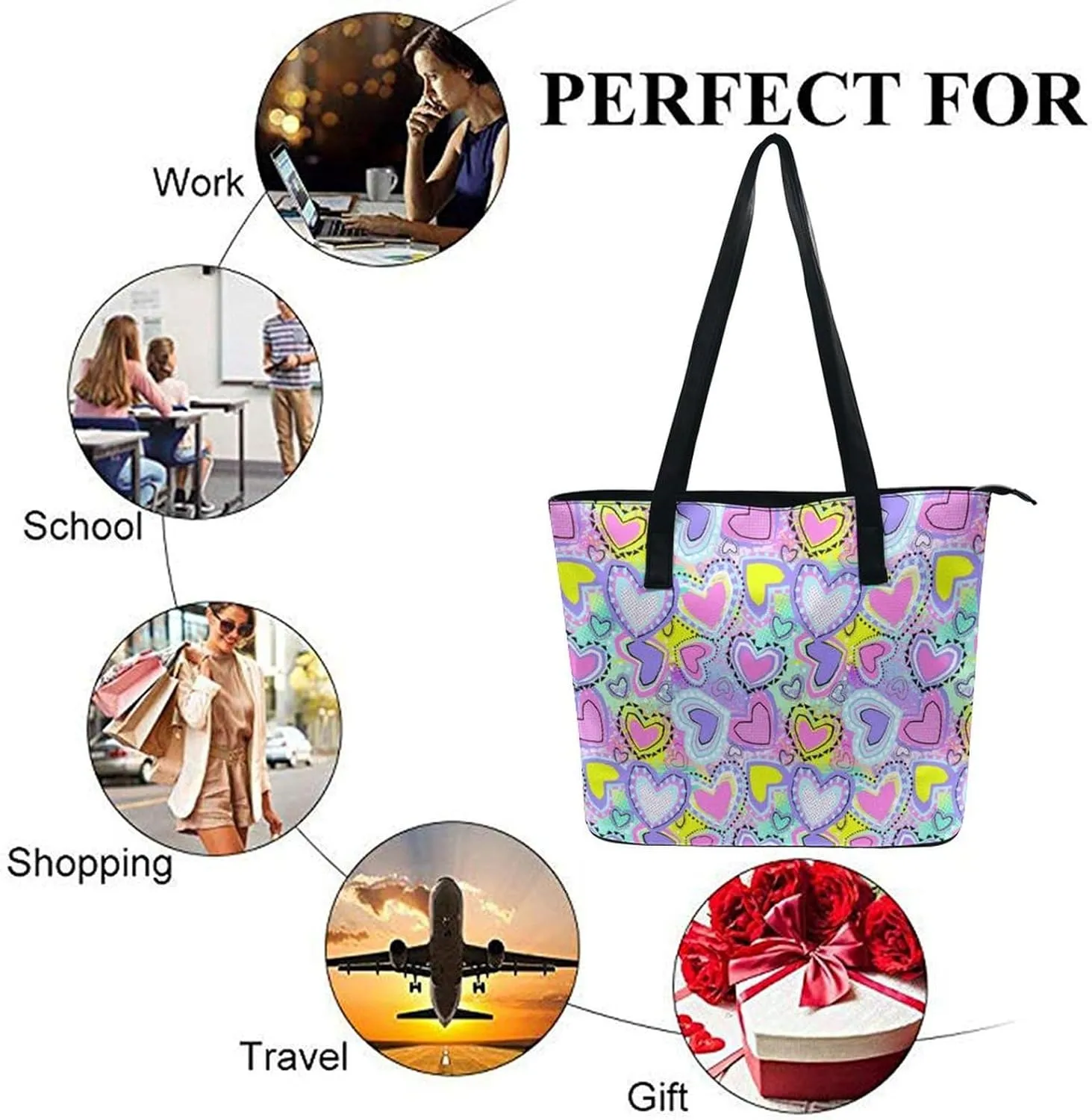 Women's Waterproof Shoulder Commuter Bag Large Work Tote Bag Handbag