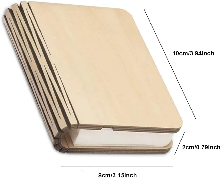 Wooden Book Light Folding Night Light Portable Book Lamp USB Rechargeable Desk Light for Mom Women Boys Kids Girls