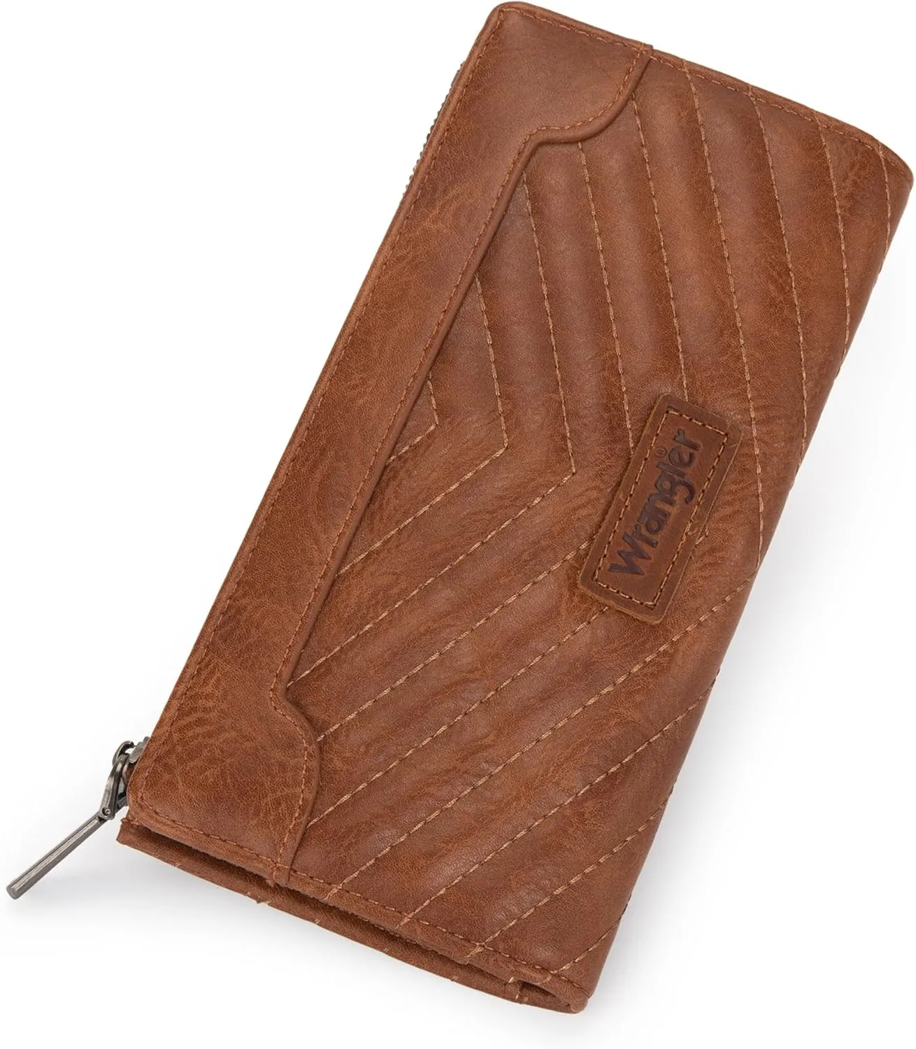 Wrangler Minimalist Wallet for Women Credit Card Wallet Ladies Travel Wallets Monederos de Mujer Card Cases & Money Organizers with Smooth Zippers for Women Brown