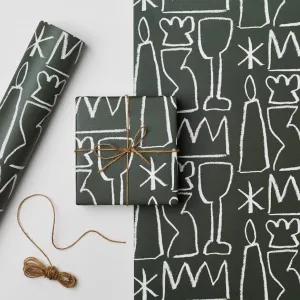 Wrapping Paper Sheet | Green & White