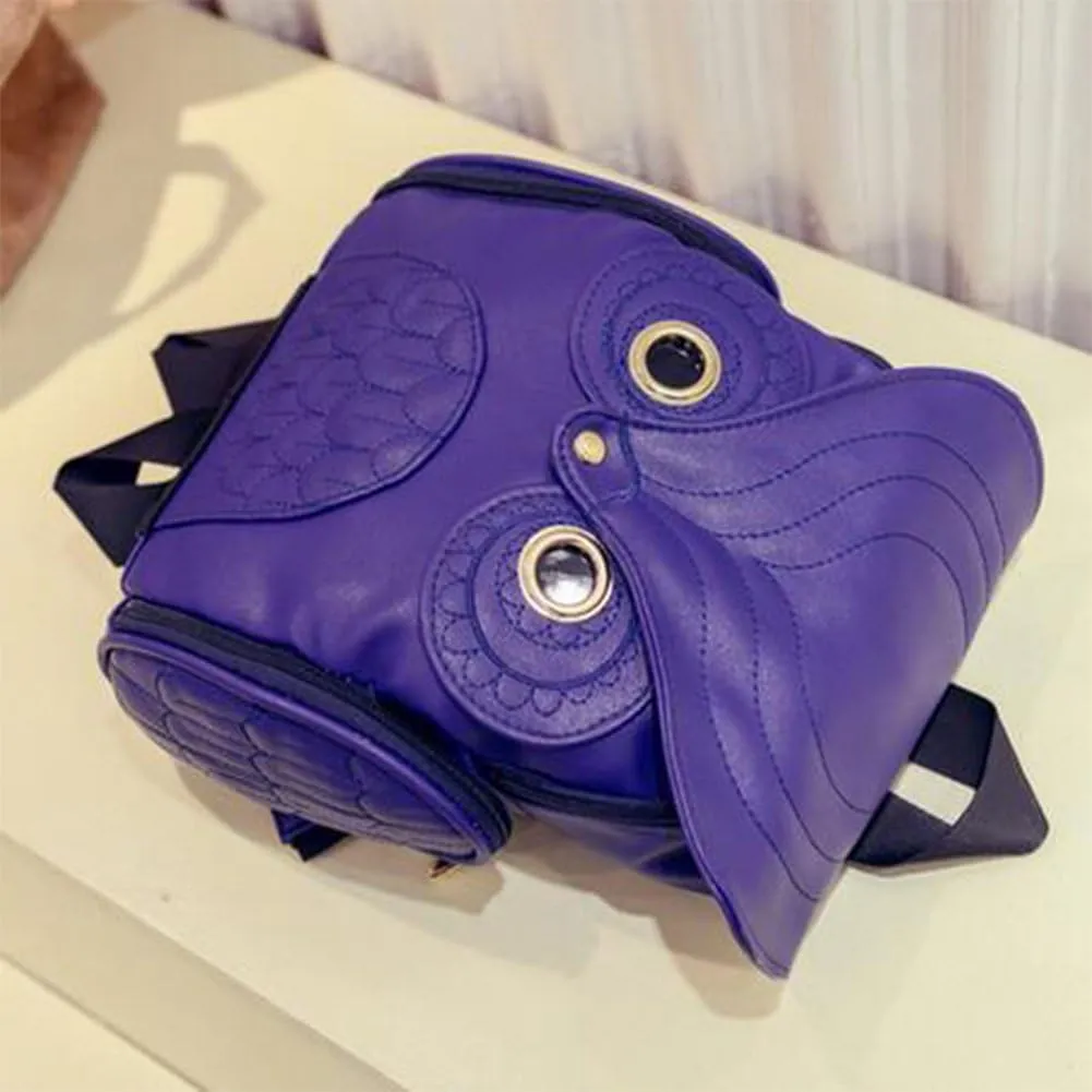 WYSBAOSHU Fashion Owl Backpack Women Pu Leather Mini Bag