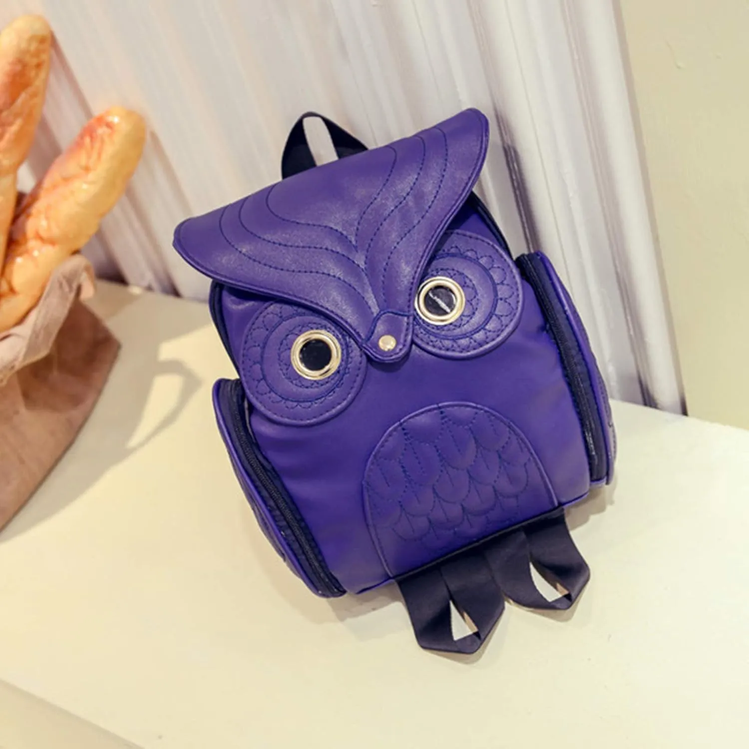 WYSBAOSHU Fashion Owl Backpack Women Pu Leather Mini Bag