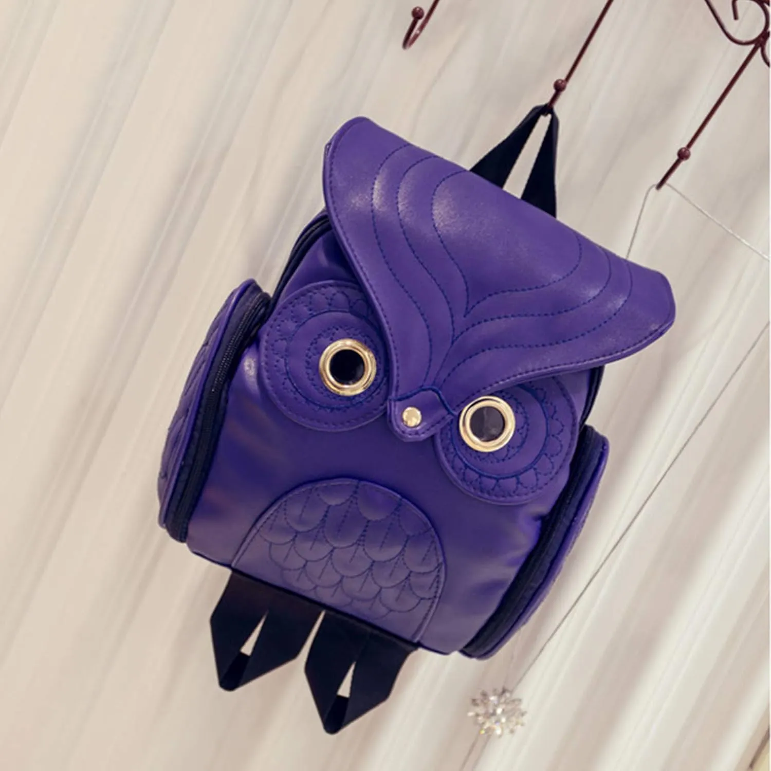 WYSBAOSHU Fashion Owl Backpack Women Pu Leather Mini Bag