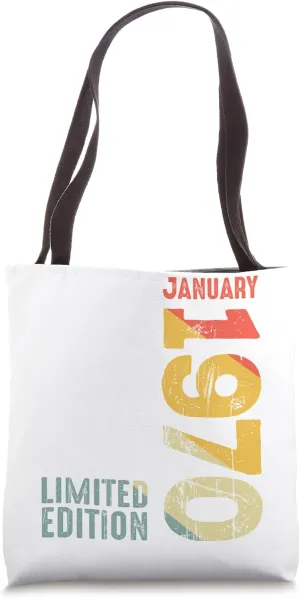 Year 1970 January 1970 Retro 1970 Vintage 1970 Since 1970 Tote Bag