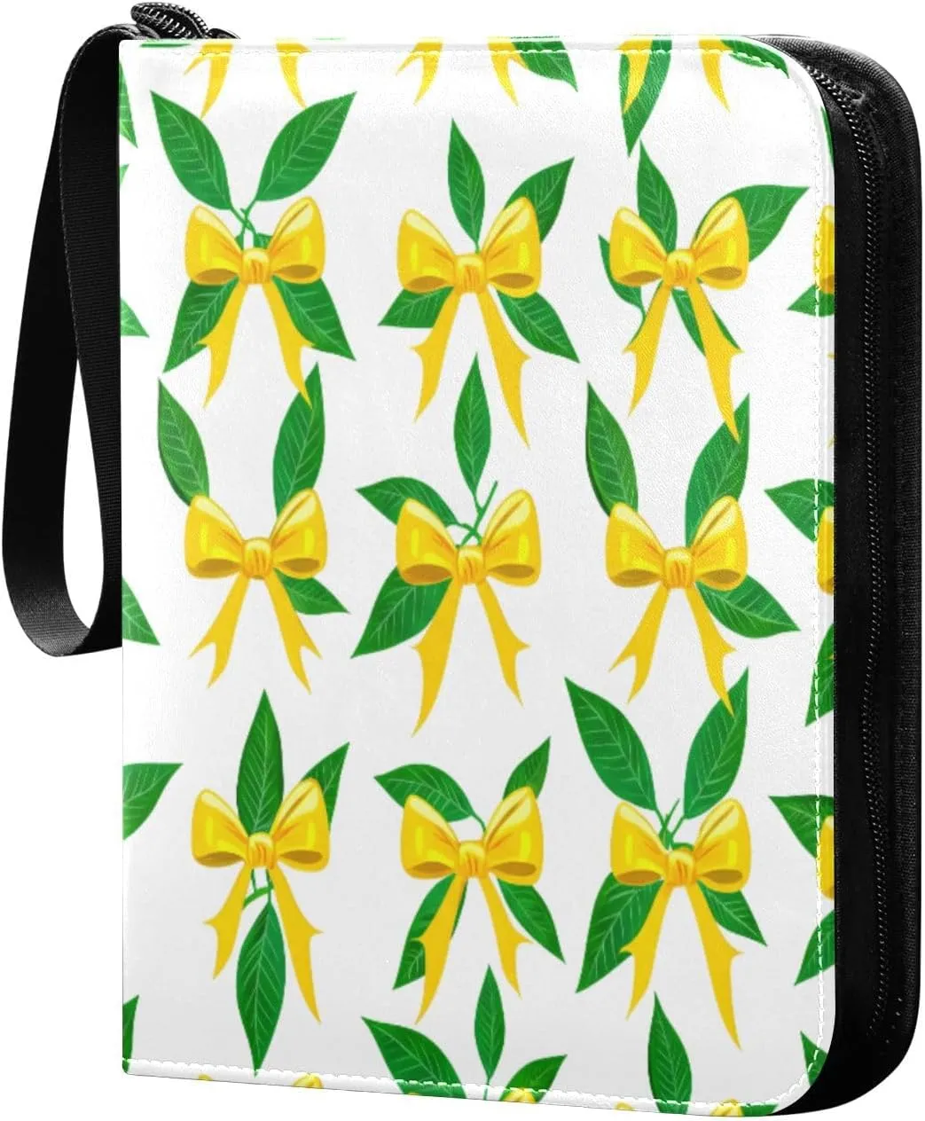 Yellow Bows Card Binder 4 Pockets, 400 Pockets Trading Card Binder Removable Card Albums Card Holder for Games, Sports, Football, Baseball Cards