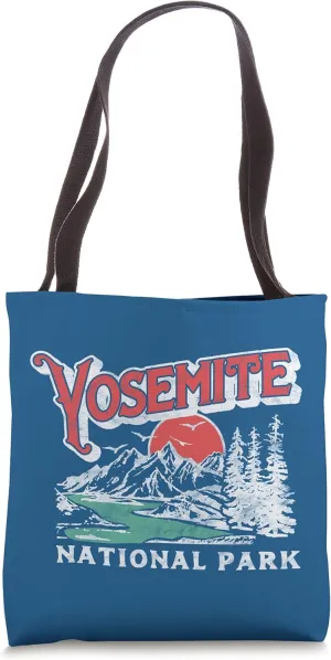 Yosemite National Park Retro 80's Mountains Distressed Tote Bag