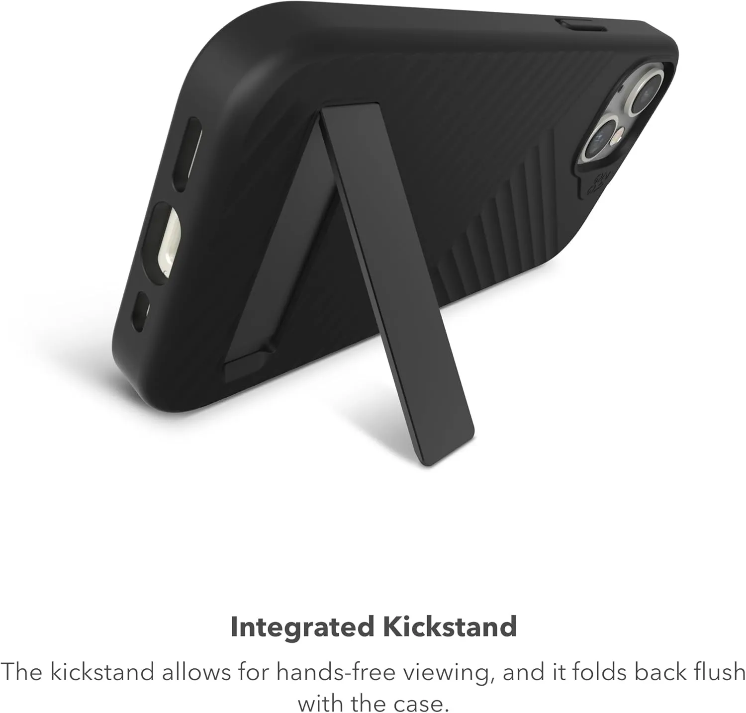 ZAGG Denali Snap Case for iPhone 15/14/13 with Kickstand - MagSafe Compatible, Dual Layer Protection, Graphene Fortified, 16ft Drop-Proof, Eco-Friendly Design, Textured Grip, Black