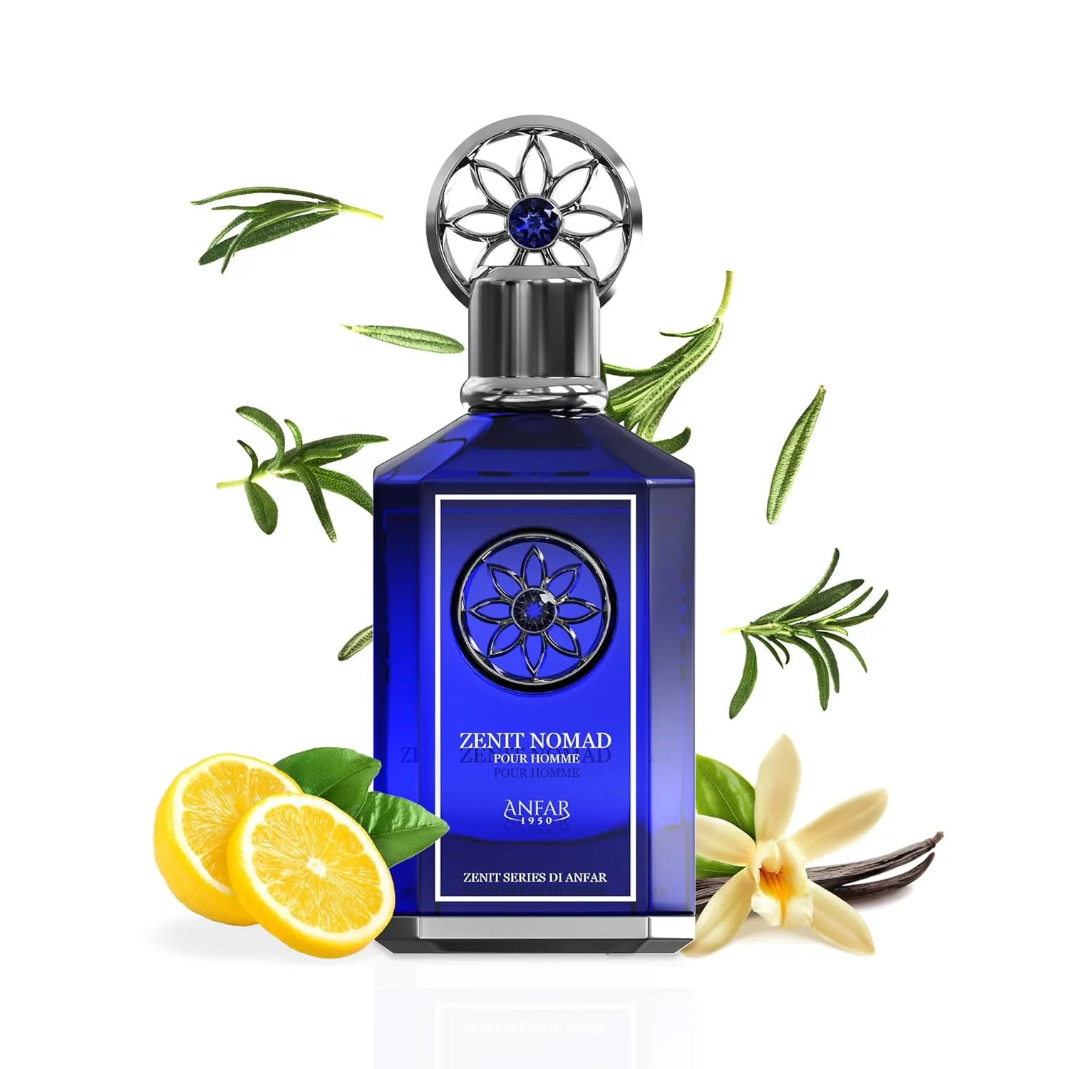 Zenit Nomad Pour Homme Extrait de Parfum 1950, 3.4 fl oz, Lemon, Bergamot, Pineapple, Oud, Amber,FOR MEN,100ML