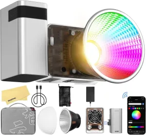 Zhiyun Molus X60 RGB Combo [ Official ] 60W COB LED Video Light with ZY Mount/Bowens Mount,Bluetooth App Control,CRI≈95,TLCI≈98,2700-6500K for YouTube,TikTok,Interview,Vlog,Live Stream