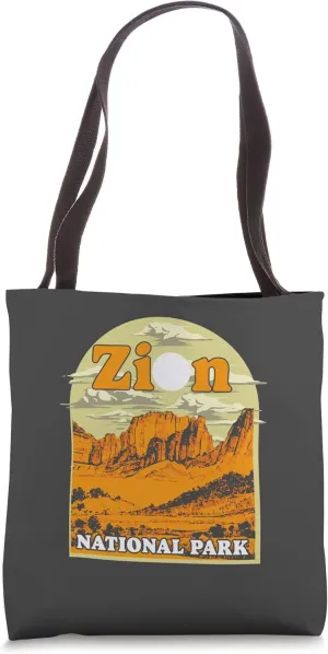 Zion National Park Vintage Artwork Artistic Souvenir Tote Bag