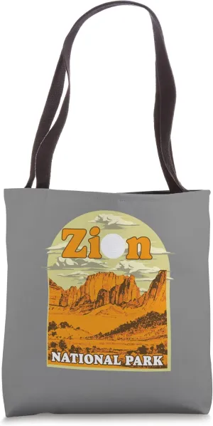 Zion National Park Vintage Artwork Artistic Souvenir Tote Bag